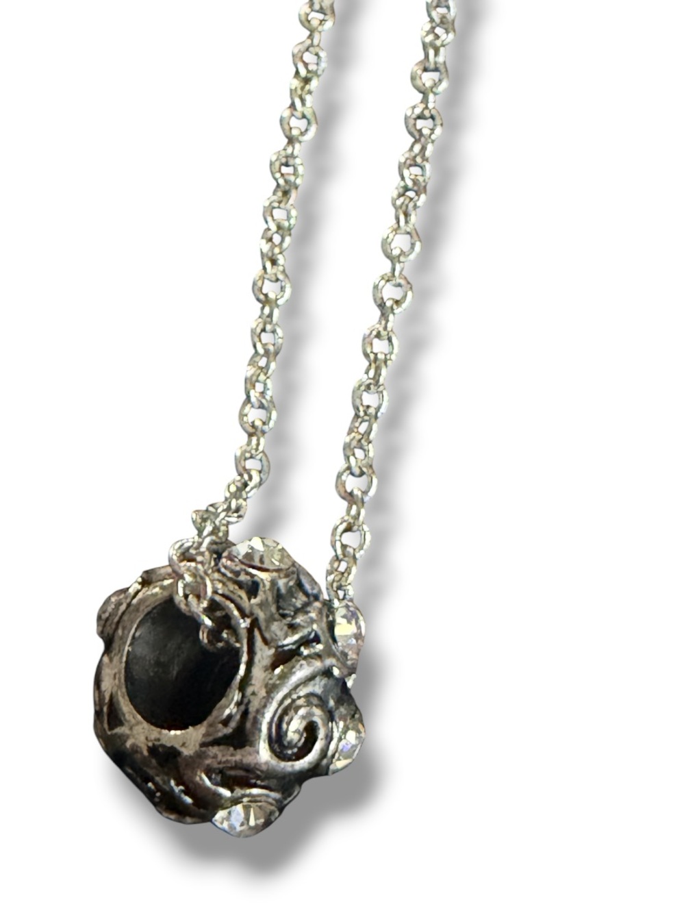 Avon Women’s Sterling Silver Decorative Bead Necklace